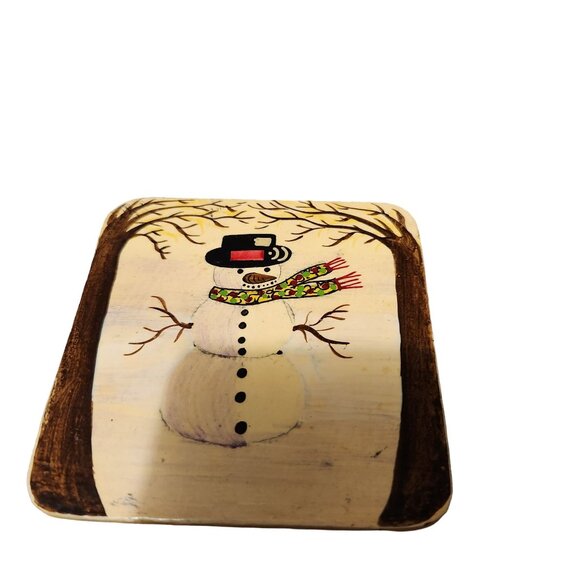 Hand Painted Snowman Coaster Set With Box By The Foreside Company - Picture 11 of 16